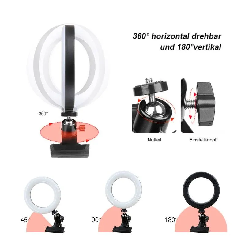6" RGB Ring Light for Desktop Video Conferencing & Beauty