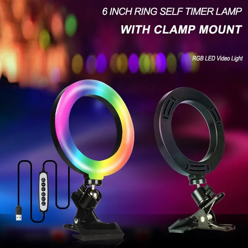 6" RGB Ring Light for Desktop Video Conferencing & Beauty