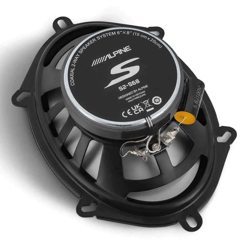 Alpine Next Generation S-Series 6x8" Coaial 2-Way Speaker Pair Hi-Res S2-S68