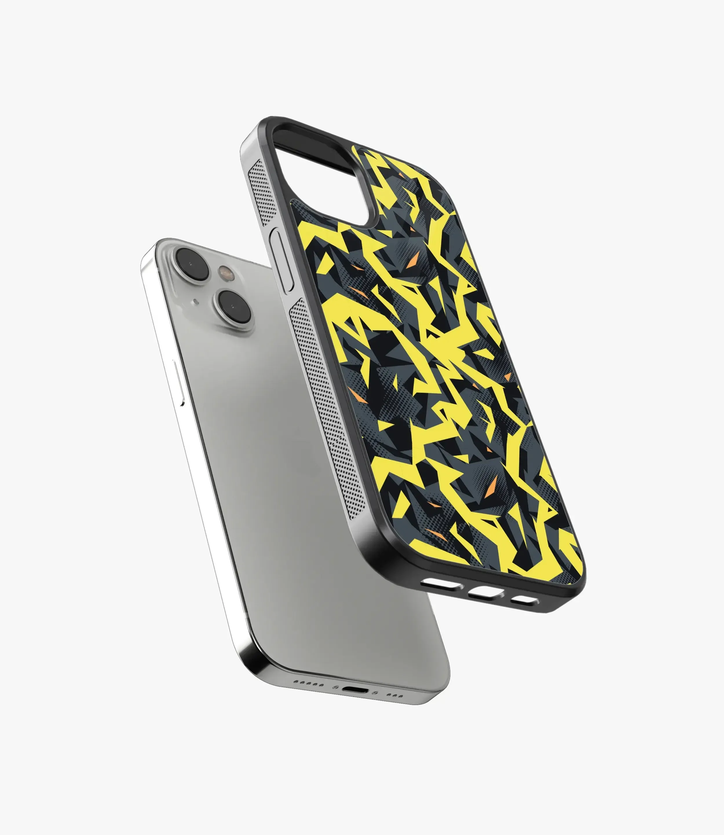 Black Yellow Camo Glass Case