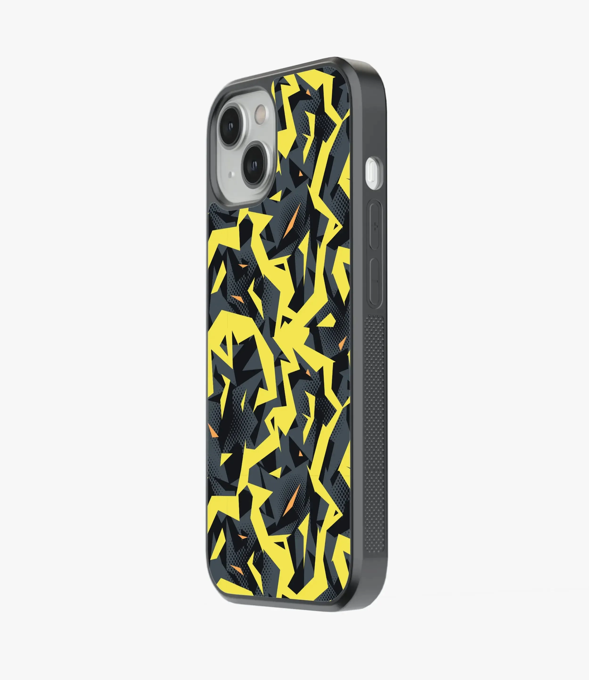 Black Yellow Camo Glass Case