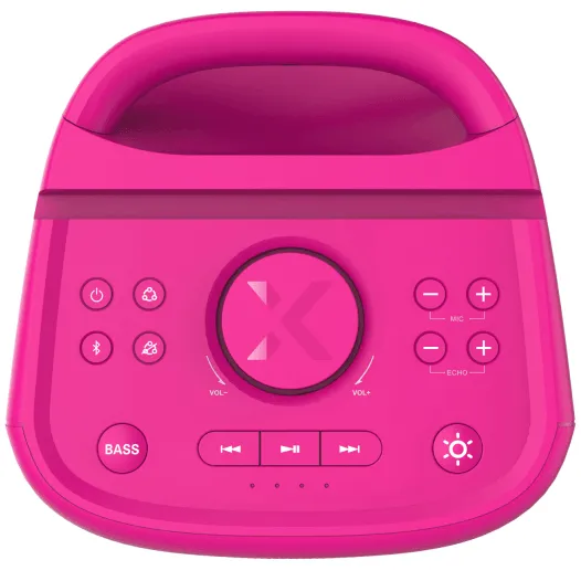 BlueAnt Portable X4 Bluetooth Party Speaker Light Up Microphone Pink