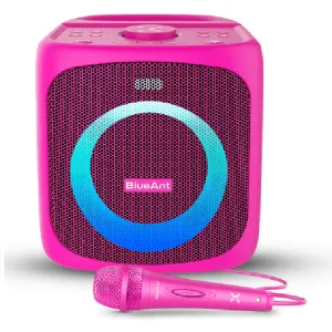 BlueAnt Portable X4 Bluetooth Party Speaker Light Up Microphone Pink