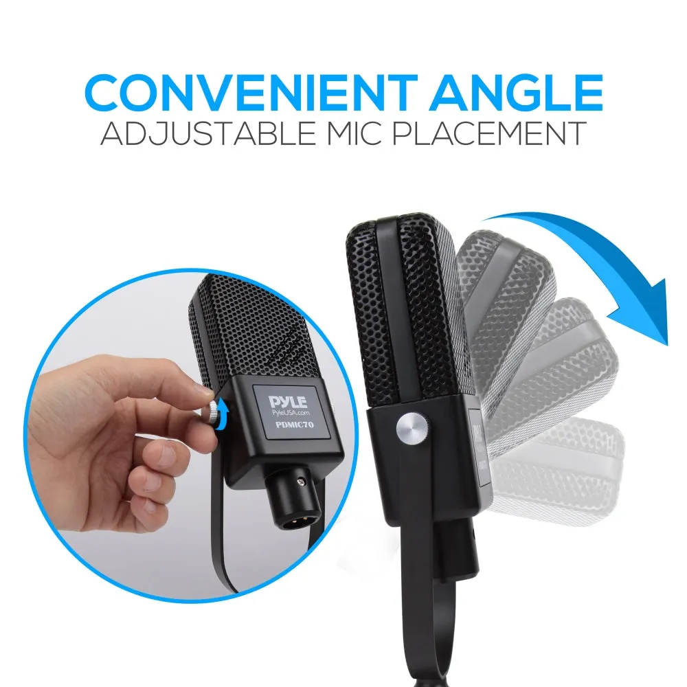 Cardioid Condenser Microphone Kit - Pro Audio Large Diaphragm Condenser Mic With Backlit Led Light, Desktop Tripod Stand, Xlr Audio Cable