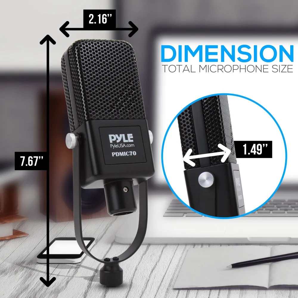 Cardioid Condenser Microphone Kit - Pro Audio Large Diaphragm Condenser Mic With Backlit Led Light, Desktop Tripod Stand, Xlr Audio Cable