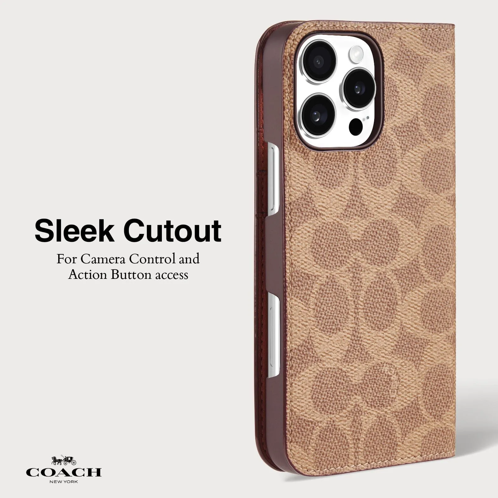 Coach Folio Signature Tan Folio - iPhone 16 Pro Max