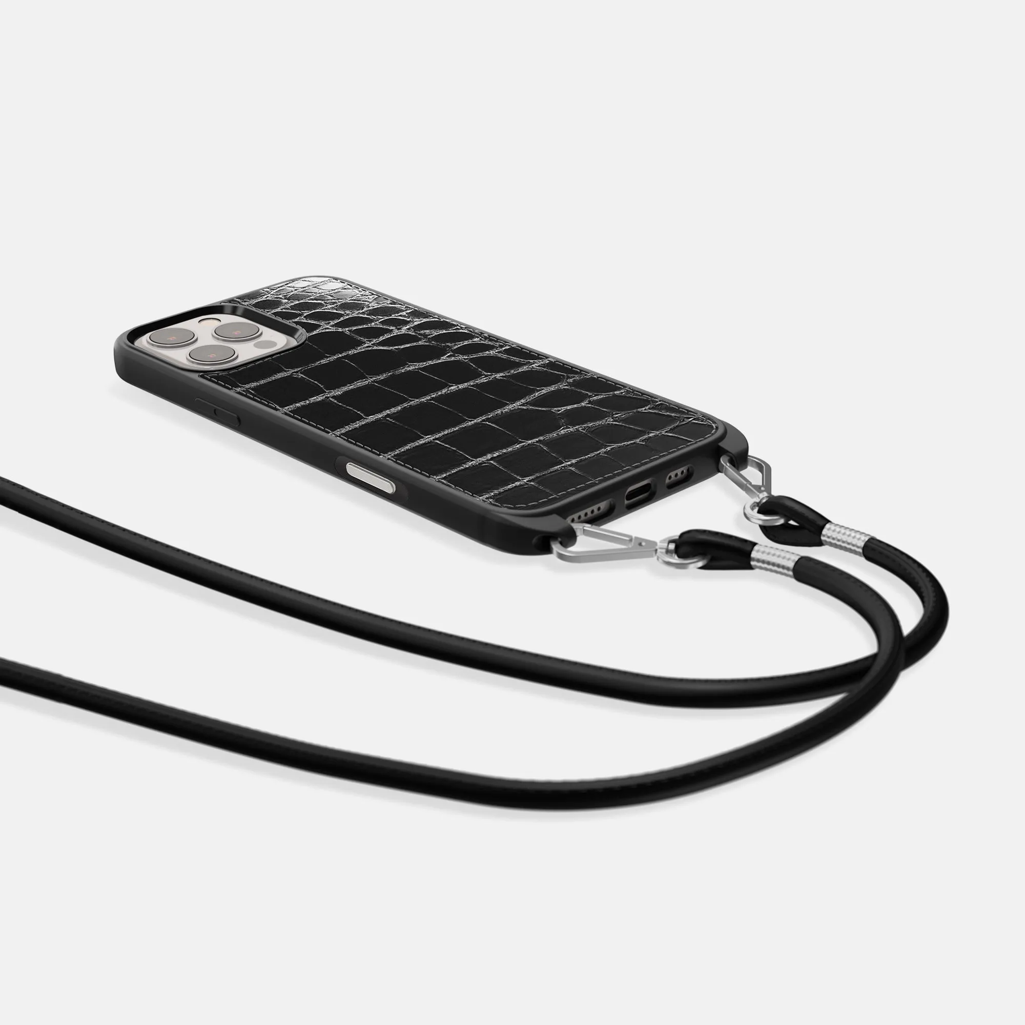 Crossbody Sport Case For iPhone 16 Pro Max In Patina Alligator