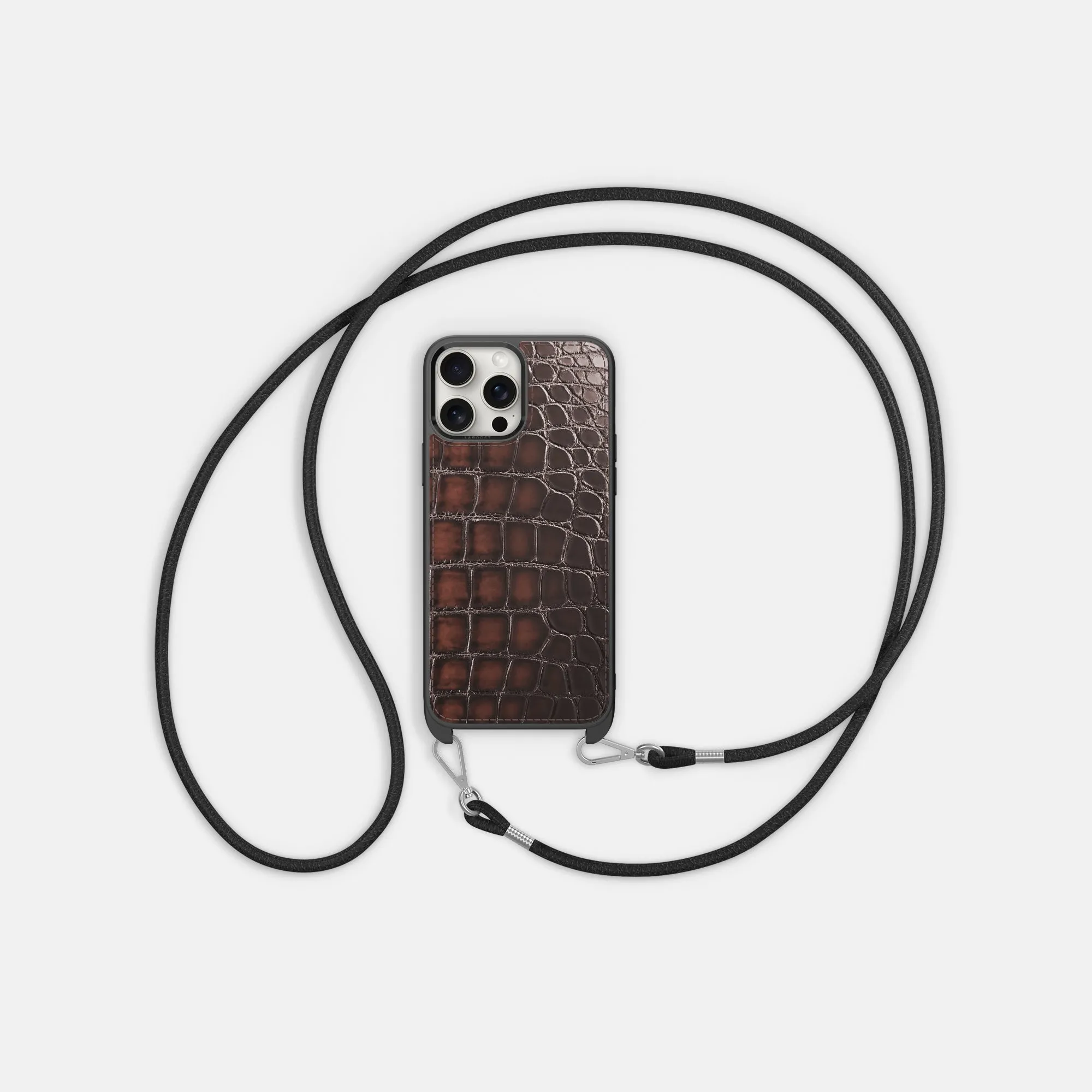 Crossbody Sport Case For iPhone 16 Pro Max In Patina Alligator