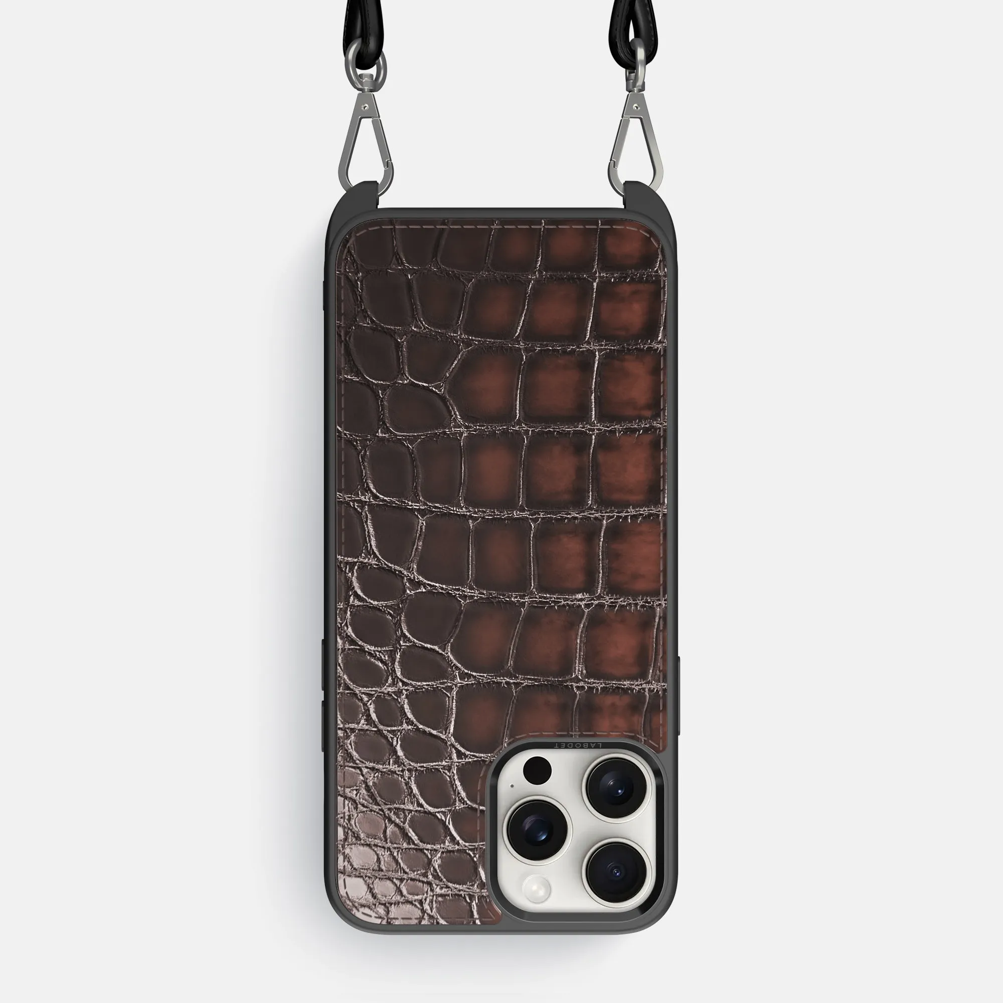 Crossbody Sport Case For iPhone 16 Pro Max In Patina Alligator