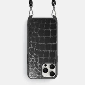 Crossbody Sport Case For iPhone 16 Pro Max In Patina Alligator