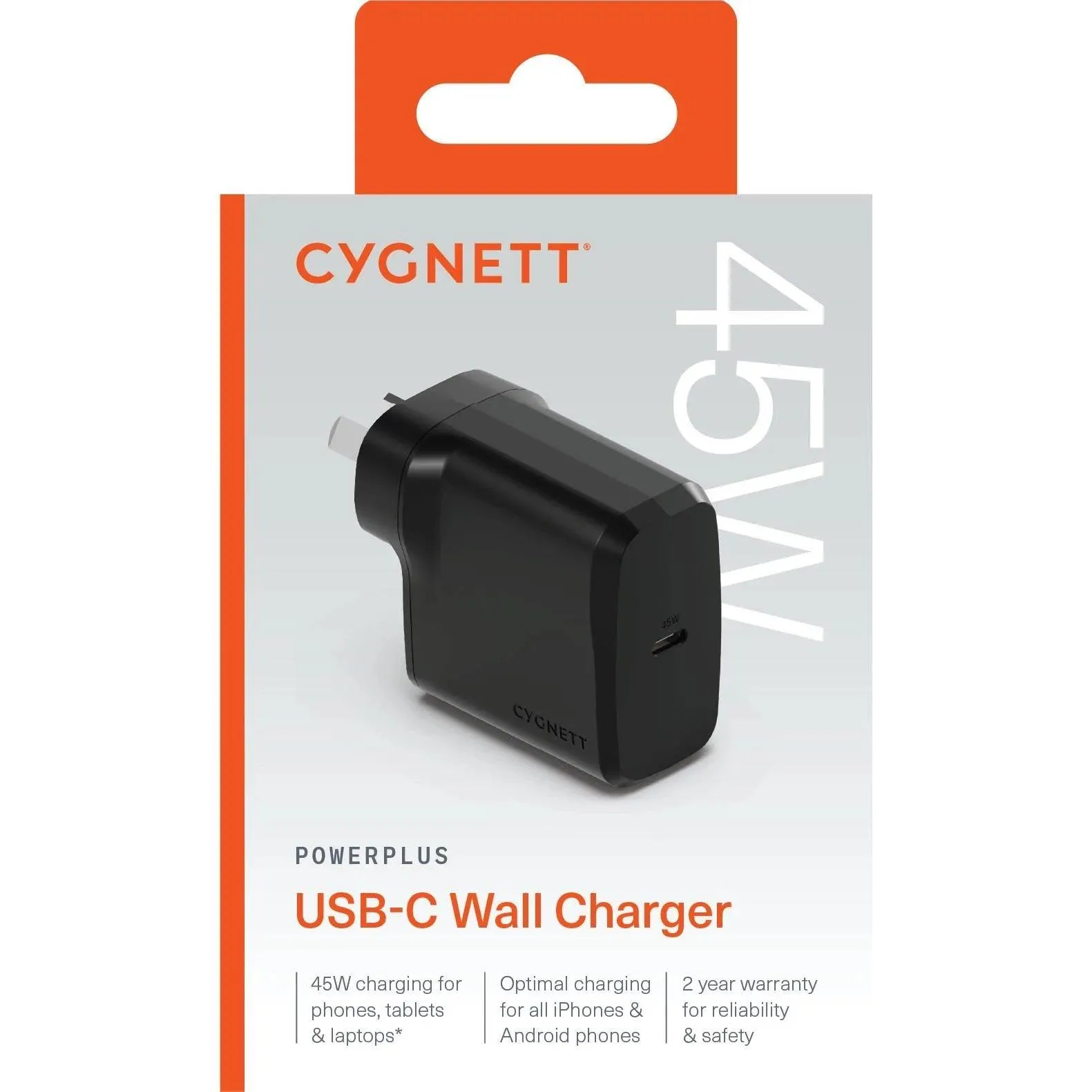 Cygnett PowerPlus 45W GaN USB-C Fast Wall Charger