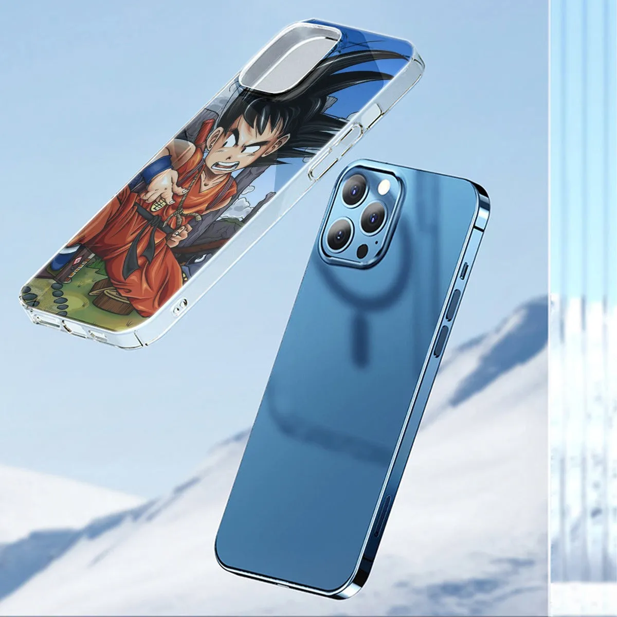 Dragon Ball Anime Angry Kid Goku Sky Clouds Blue 3D iPhone 13 Case