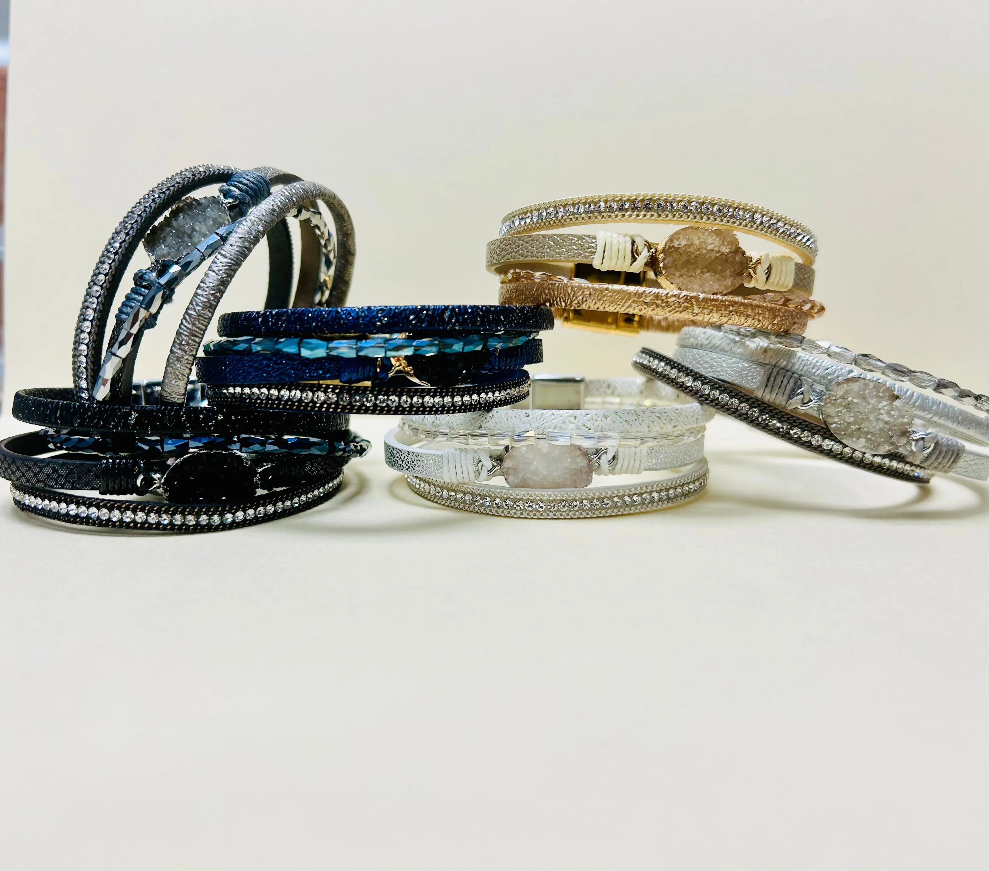 Drusy Magnetic Multistrand Bracelet