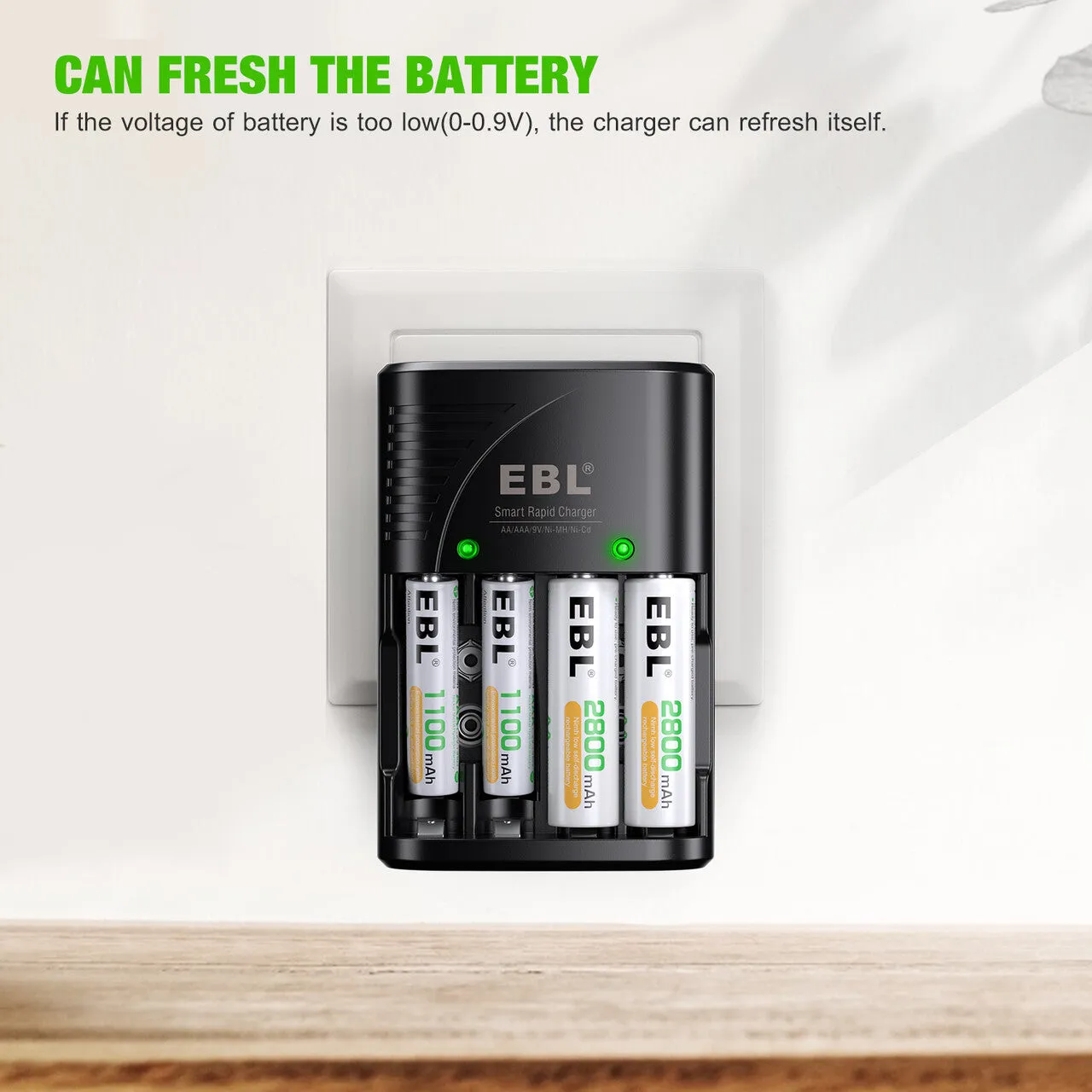 EBL 802 Smart Battery Charger for 9V AA AAA Ni-MH Ni-CD Rechargeable Batteries