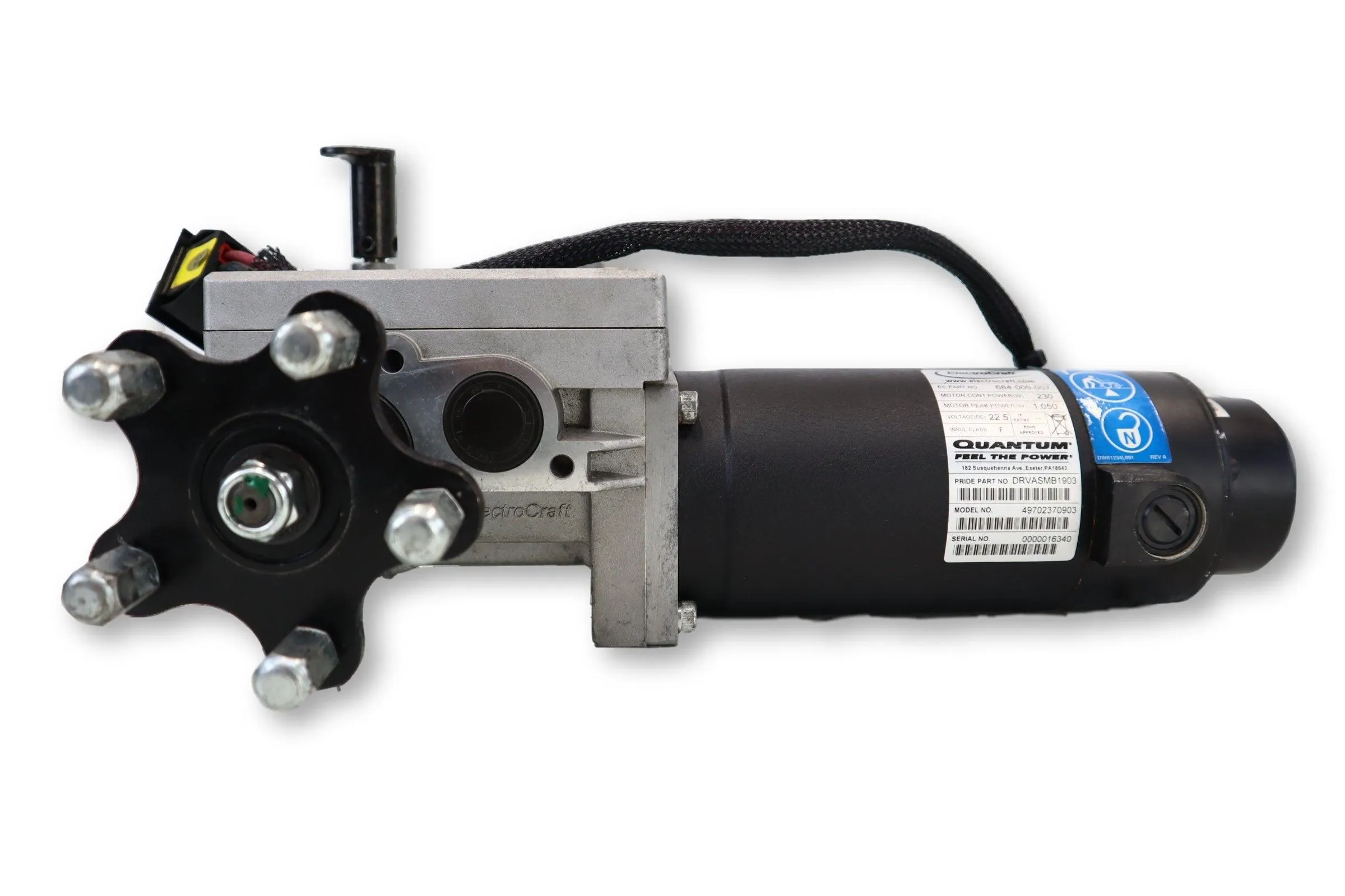 ElectroCraft Motors For Pride Quantum 600 Series, Quantum 640, Quantum 610, Quantum R-4000 Power Chairs | DRVASMB1903 | DRVASMB1904