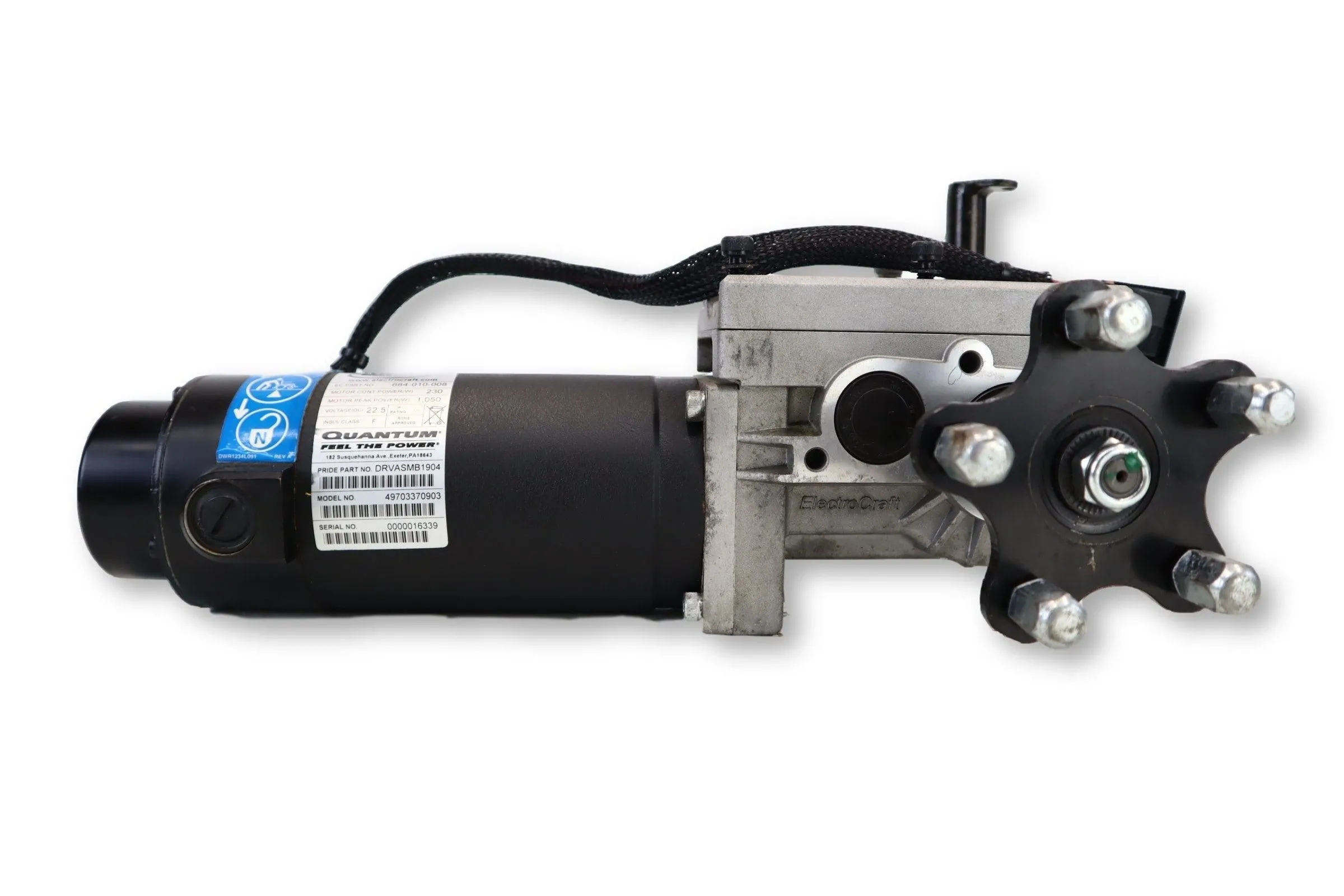 ElectroCraft Motors For Pride Quantum 600 Series, Quantum 640, Quantum 610, Quantum R-4000 Power Chairs | DRVASMB1903 | DRVASMB1904
