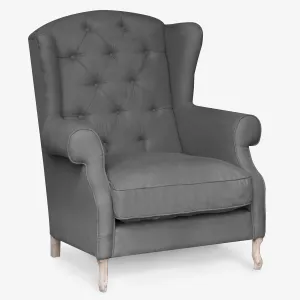 Emerson Wingback Chair (Grey Linen)