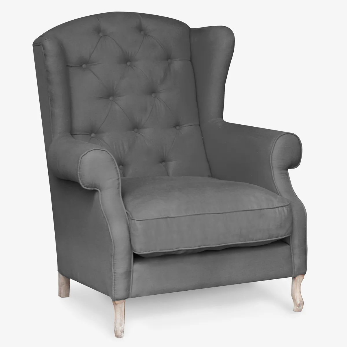 Emerson Wingback Chair (Grey Linen)