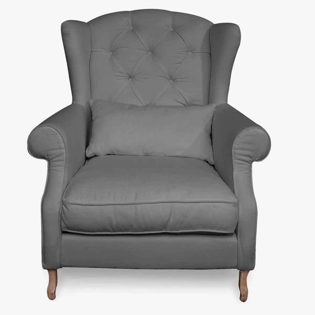 Emerson Wingback Chair (Grey Linen)