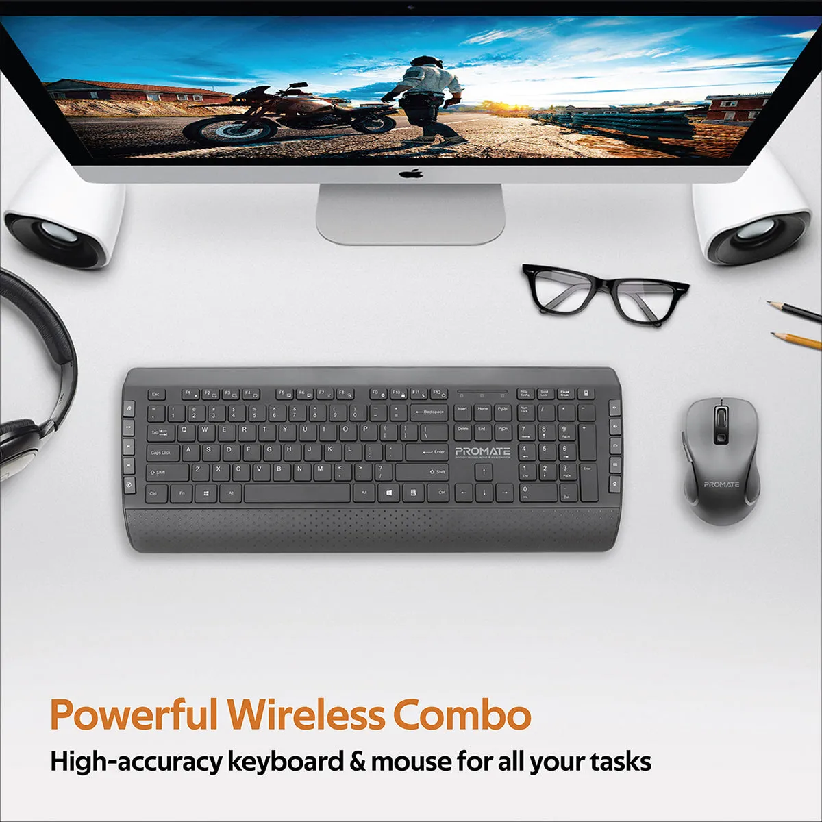 Ergonomic Comfortable Keyboard & Mouse Combo with Palm Rest