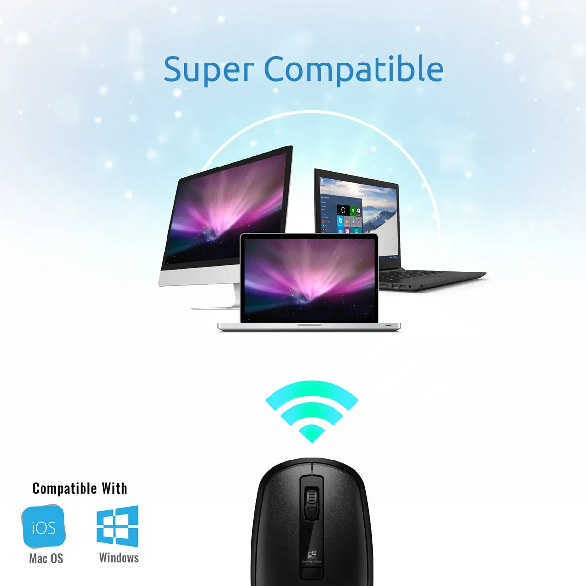 Ergonomically Designed Wireless Optical Mouse With Precision Scrolling