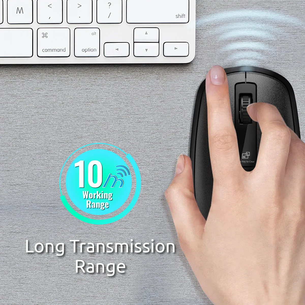 Ergonomically Designed Wireless Optical Mouse With Precision Scrolling
