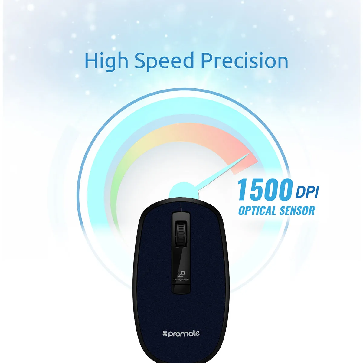 Ergonomically Designed Wireless Optical Mouse With Precision Scrolling