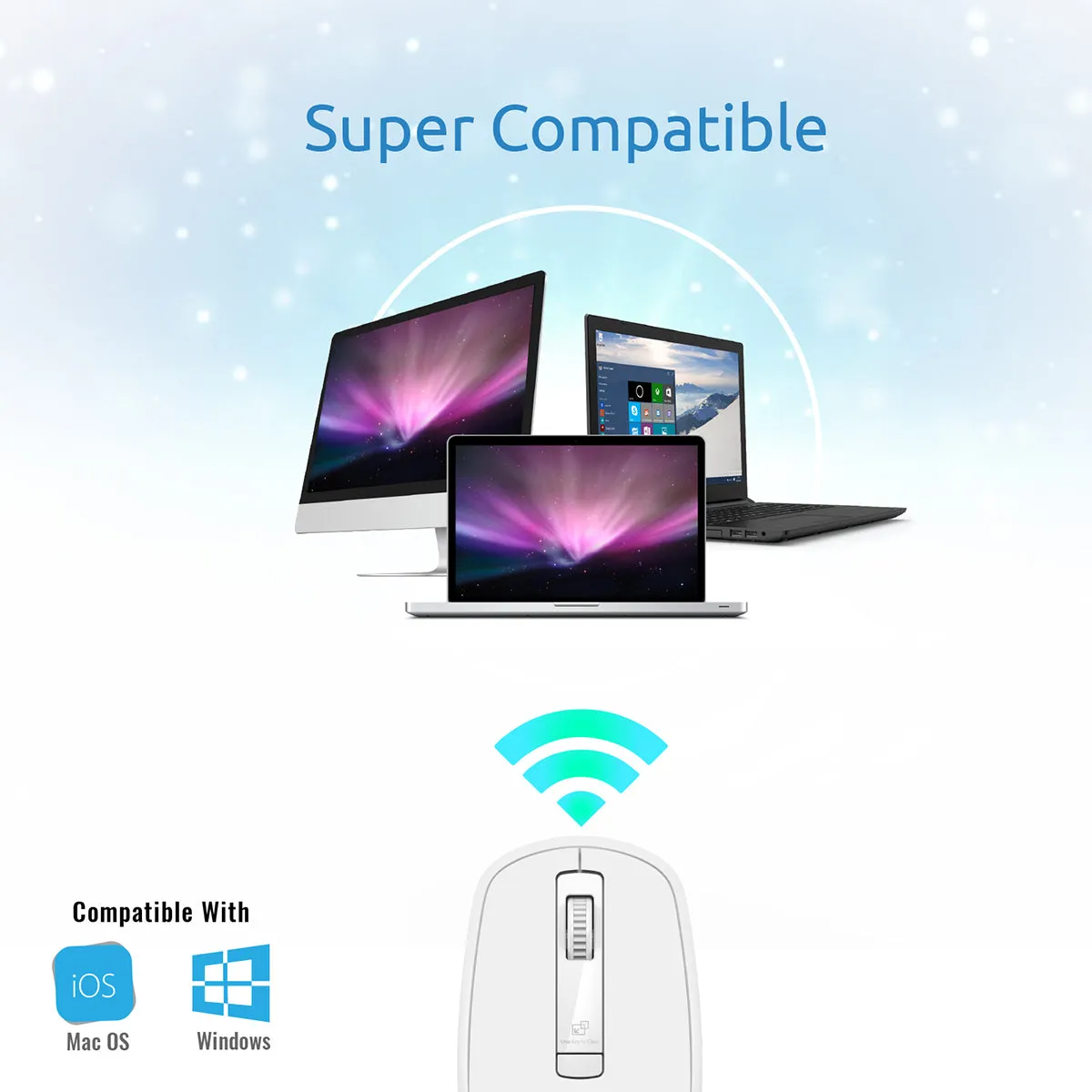 Ergonomically Designed Wireless Optical Mouse With Precision Scrolling
