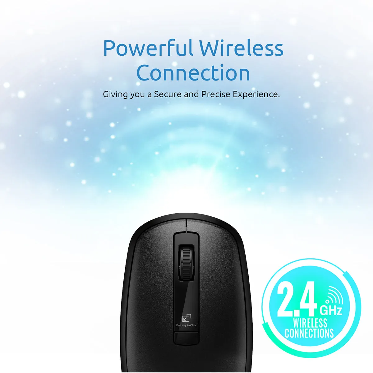 Ergonomically Designed Wireless Optical Mouse With Precision Scrolling
