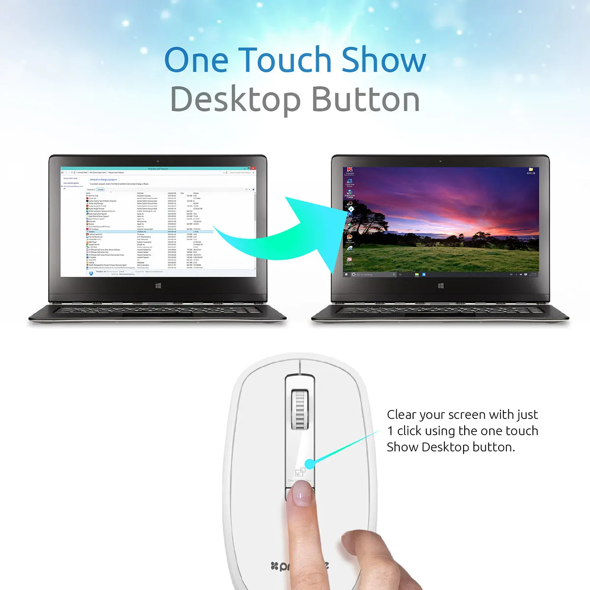 Ergonomically Designed Wireless Optical Mouse With Precision Scrolling