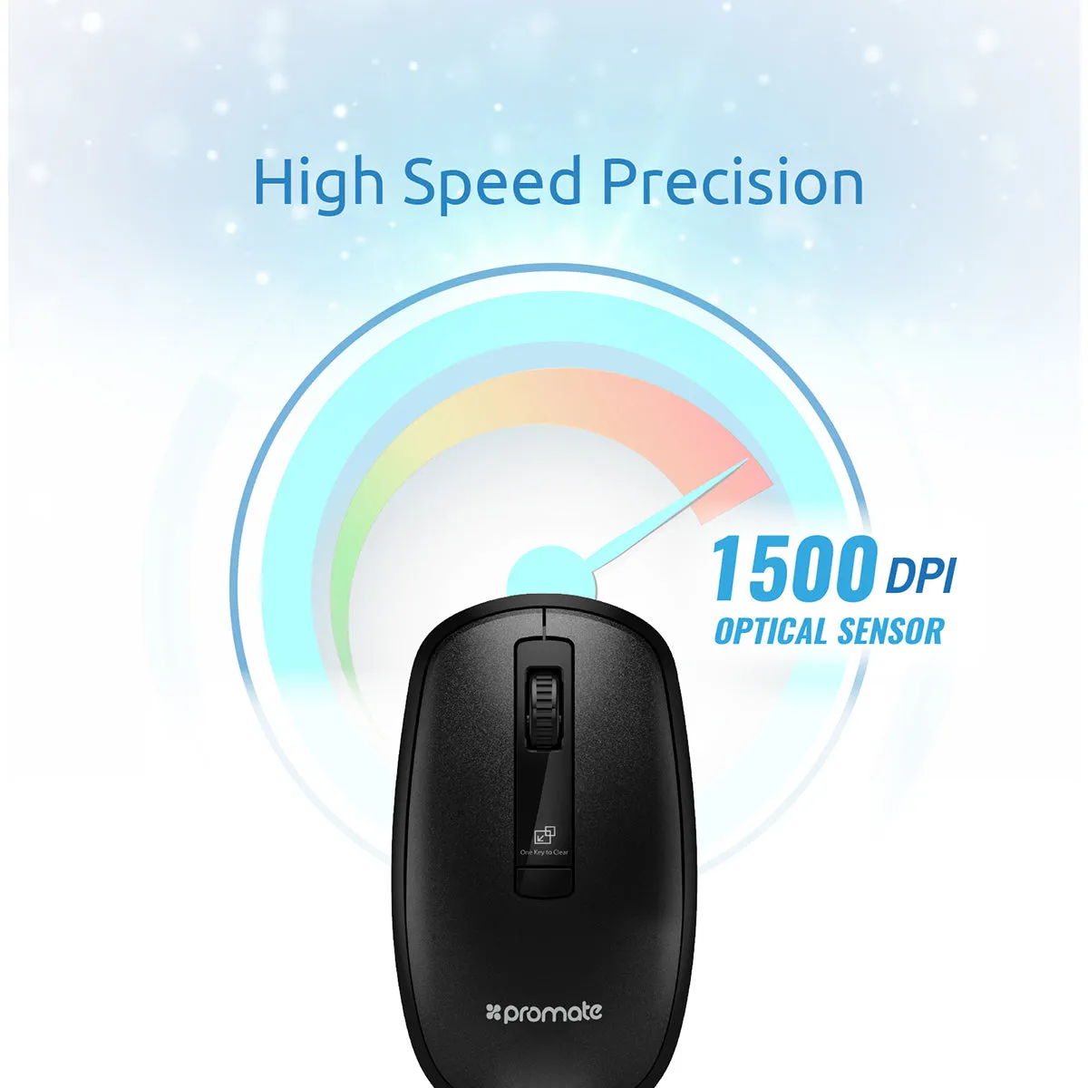 Ergonomically Designed Wireless Optical Mouse With Precision Scrolling
