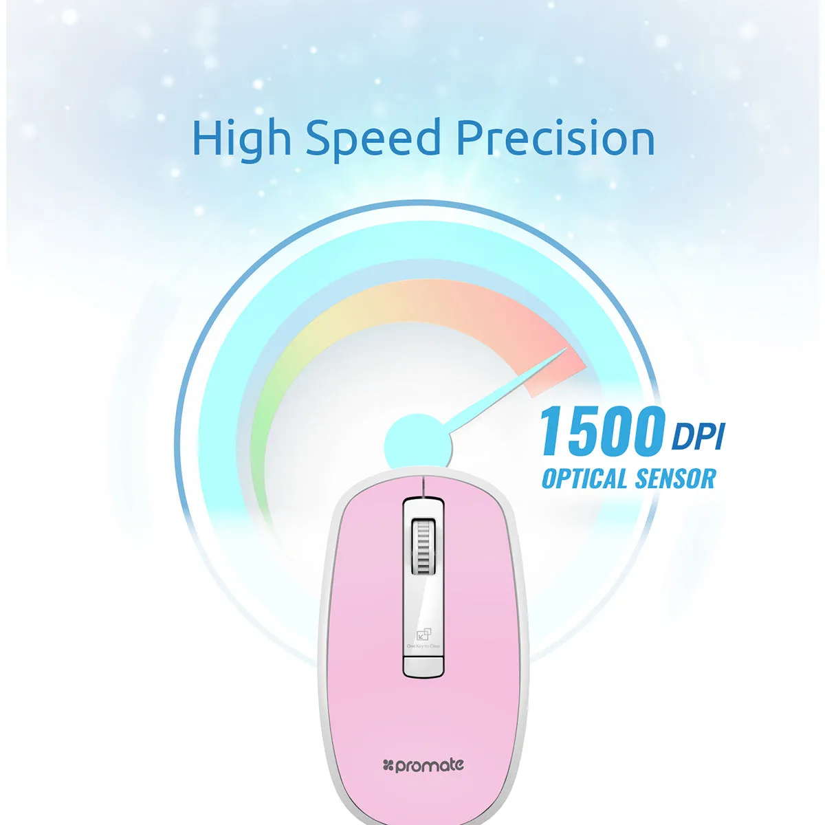Ergonomically Designed Wireless Optical Mouse With Precision Scrolling