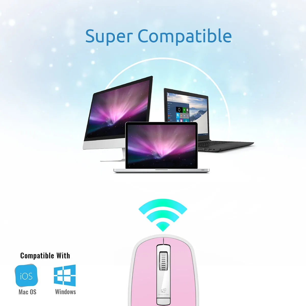 Ergonomically Designed Wireless Optical Mouse With Precision Scrolling