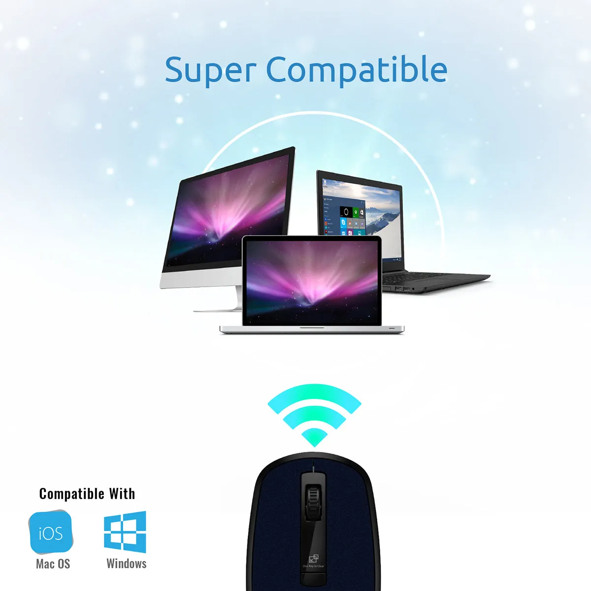 Ergonomically Designed Wireless Optical Mouse With Precision Scrolling
