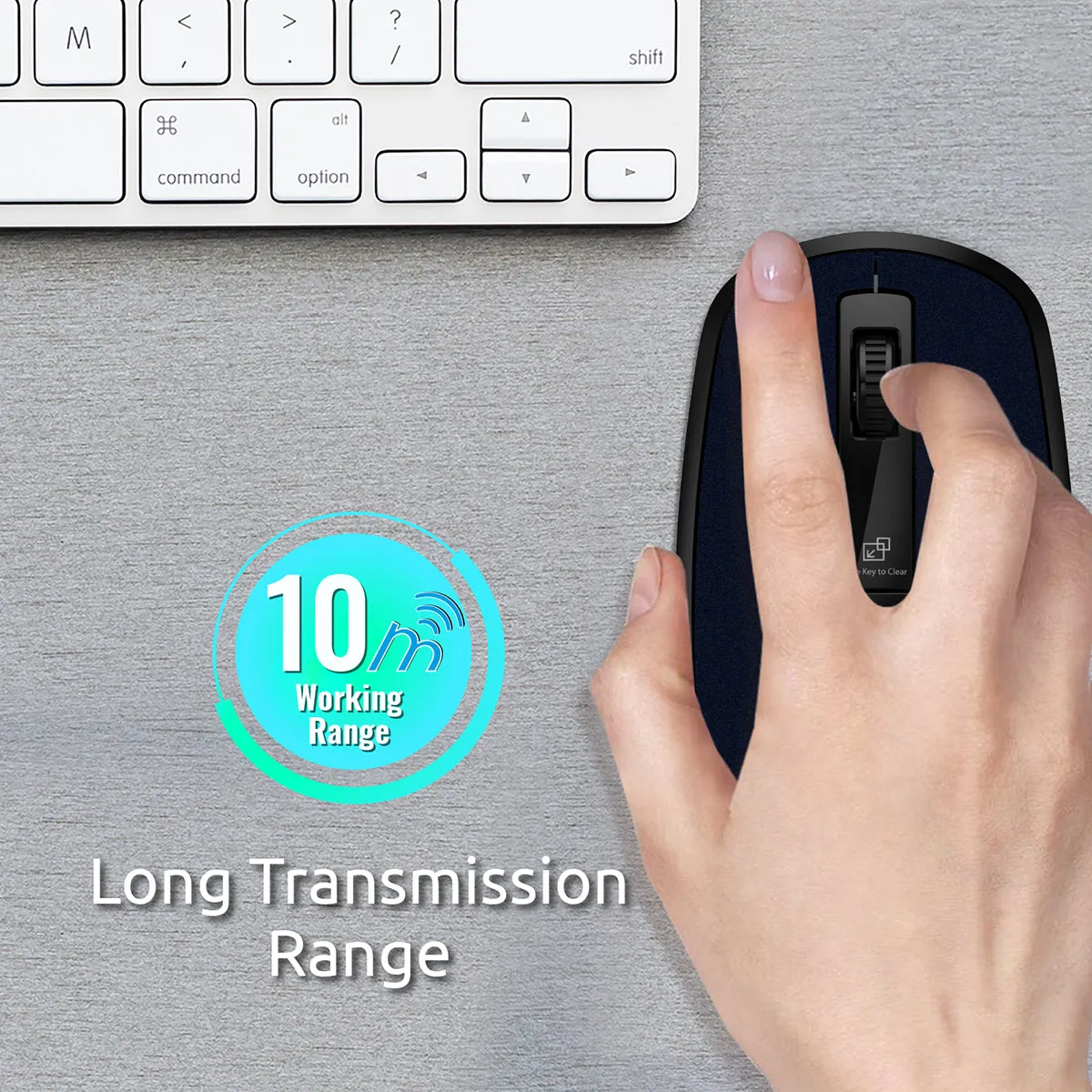Ergonomically Designed Wireless Optical Mouse With Precision Scrolling