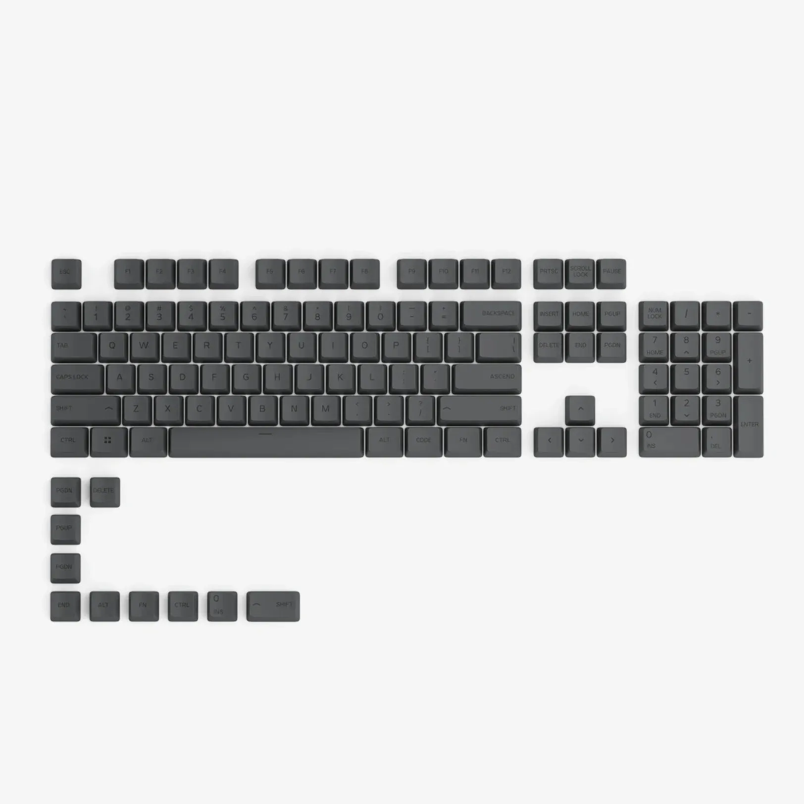 GPBT Black Ash V1 Dye Sublimated Keycaps
