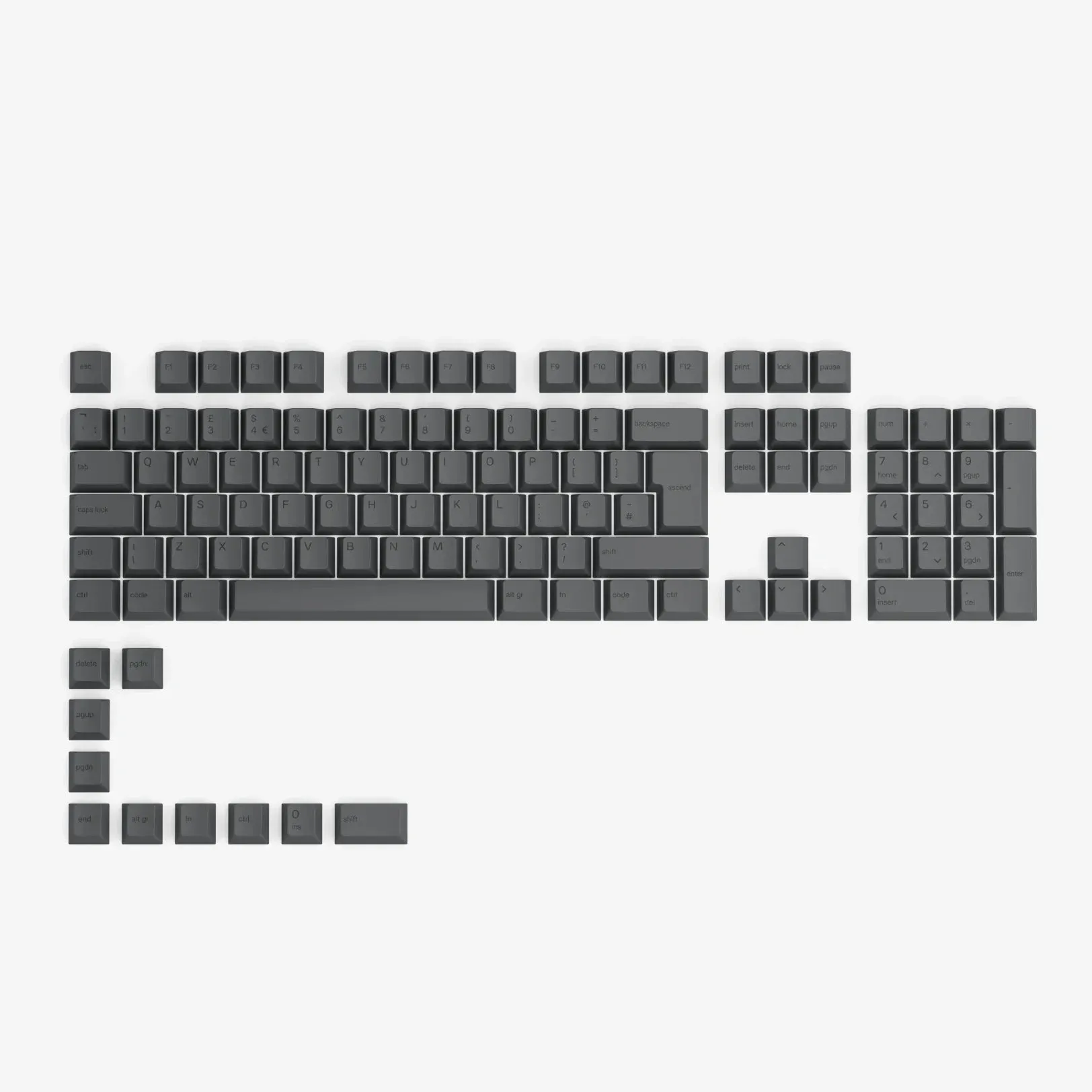 GPBT Black Ash V1 Dye Sublimated Keycaps