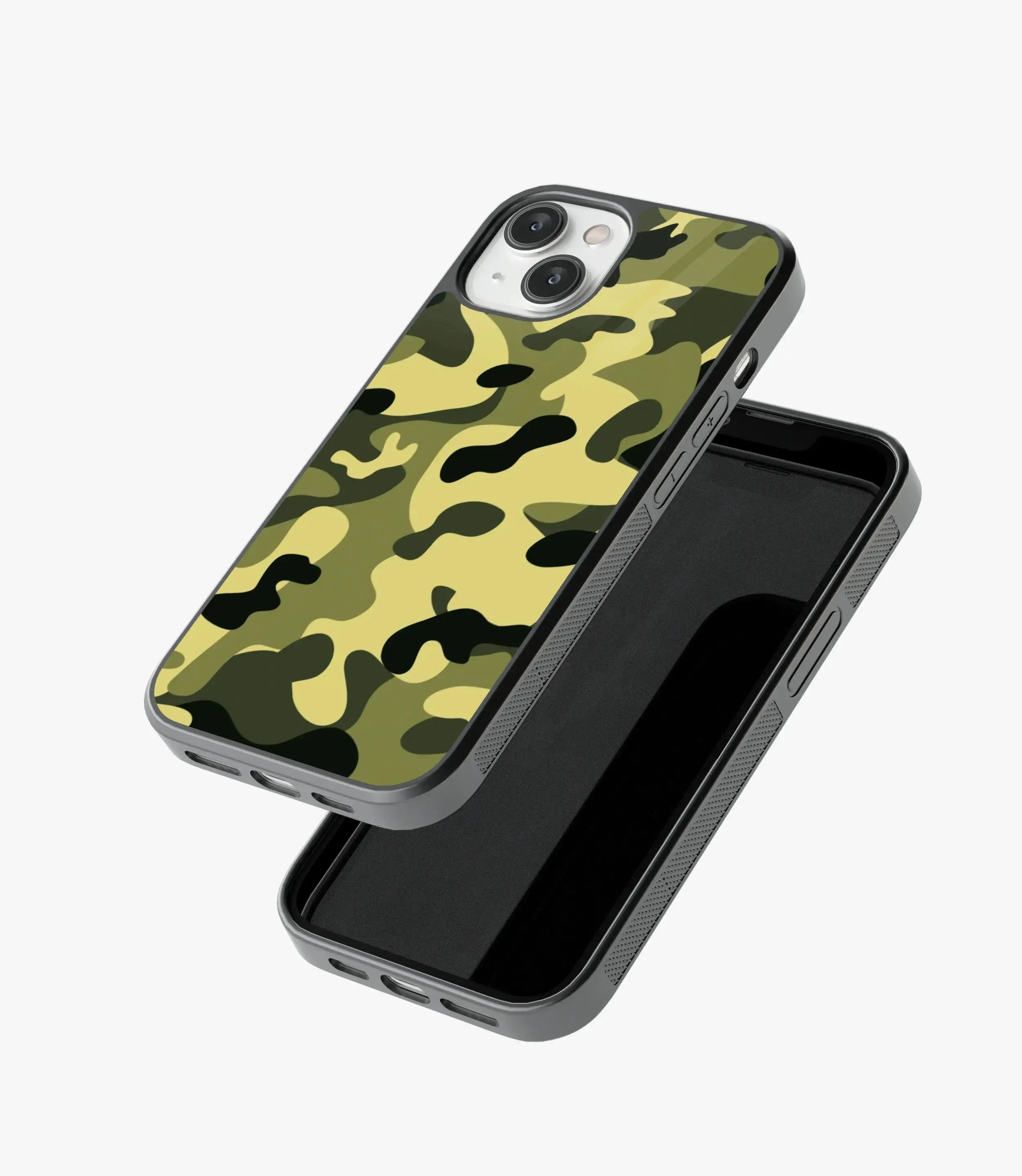 Green Black Camo Glass Case