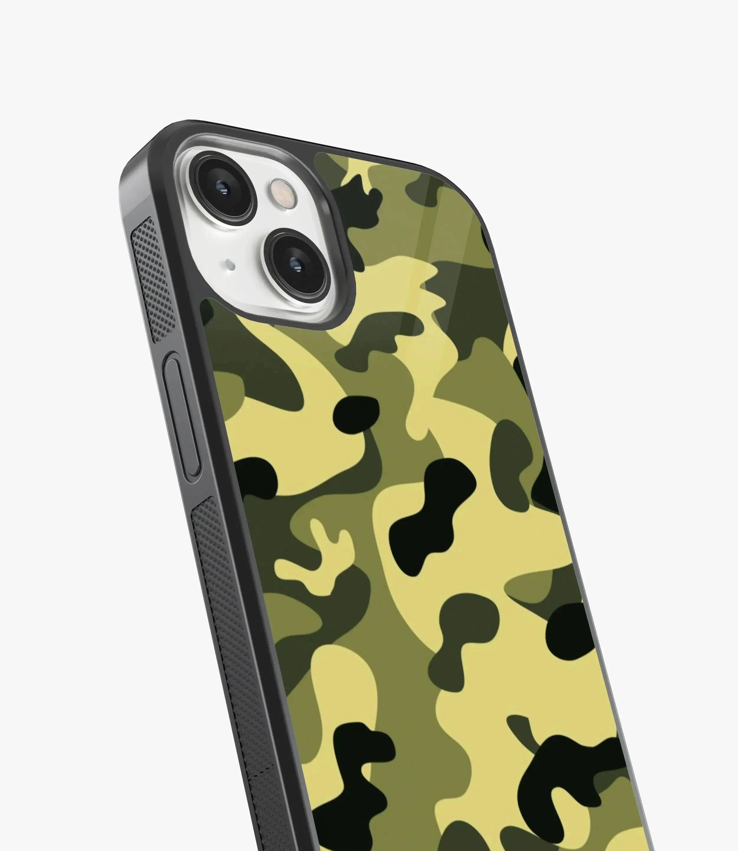 Green Black Camo Glass Case