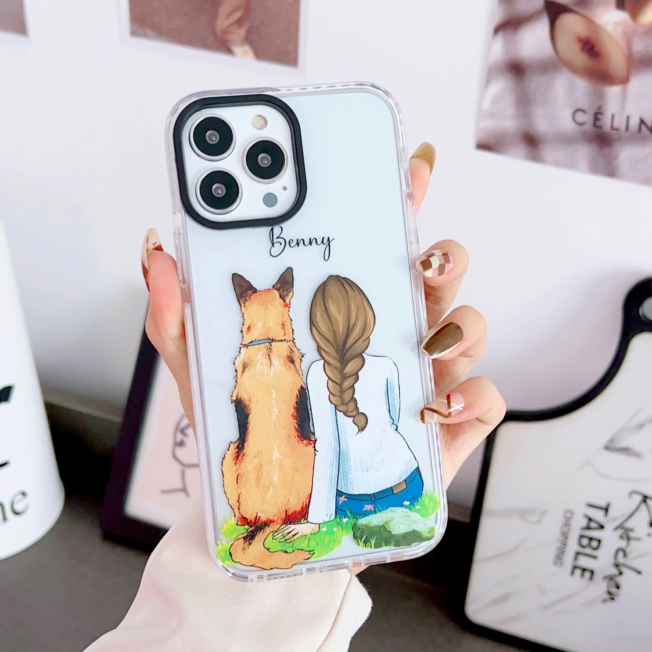 iPhone Impact Proof Customised Silicon Case ( A Girl With Dog )