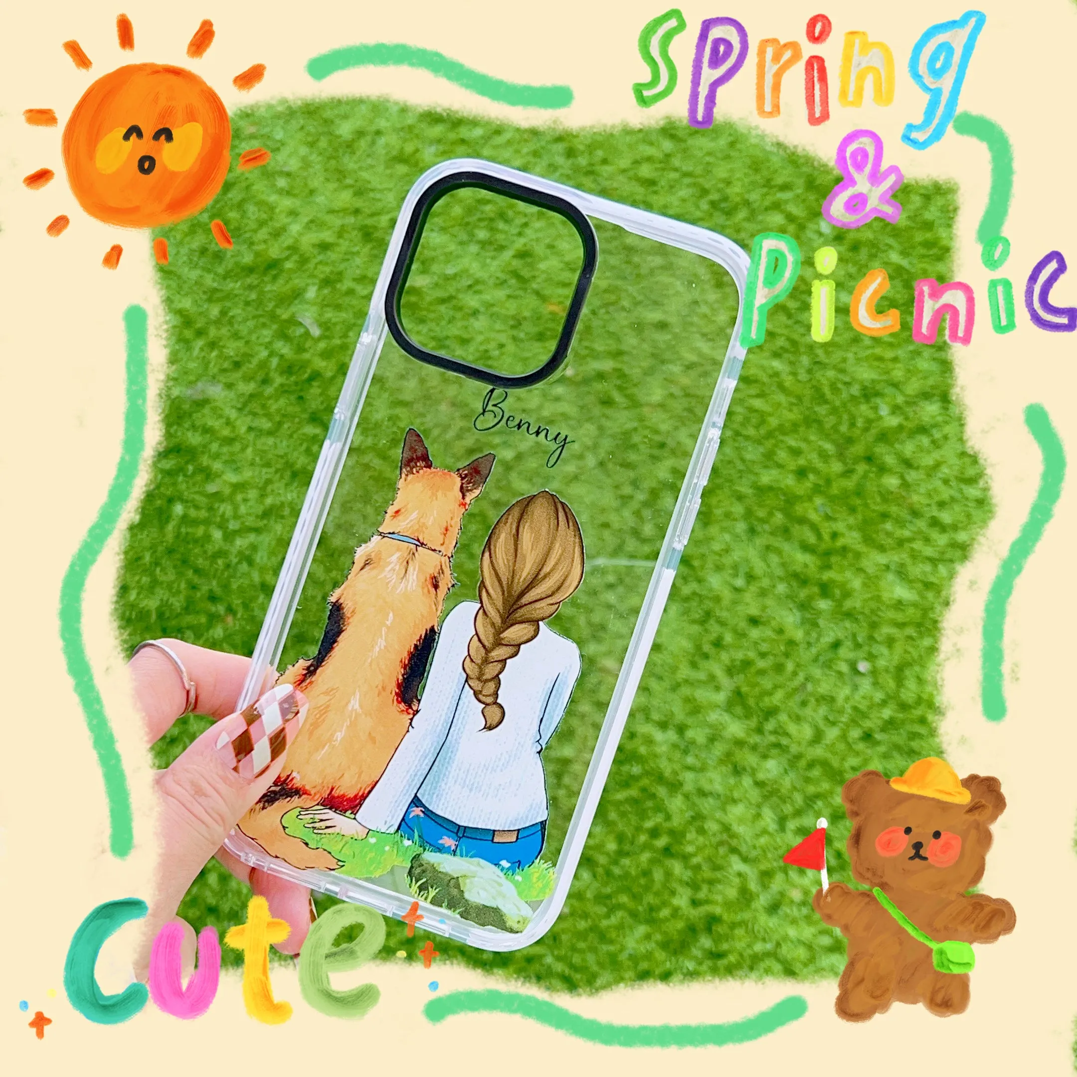 iPhone Impact Proof Customised Silicon Case ( A Girl With Dog )