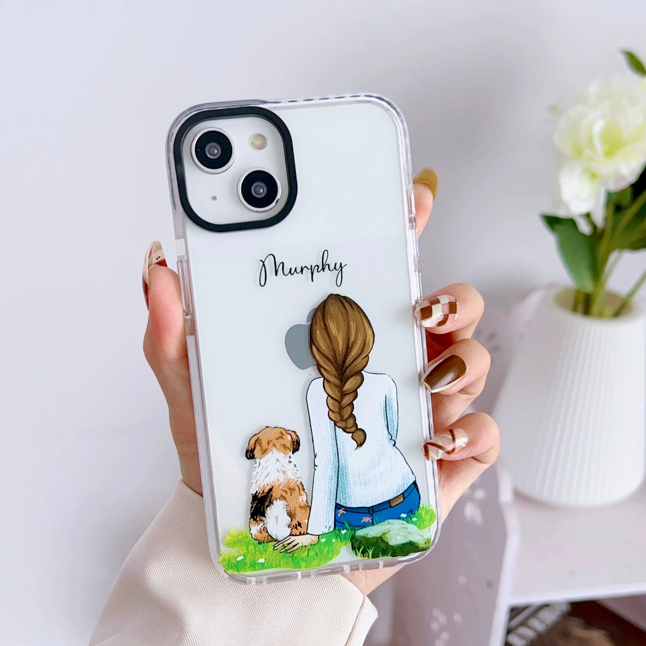iPhone Impact Proof Customised Silicon Case ( A Girl With Dog )