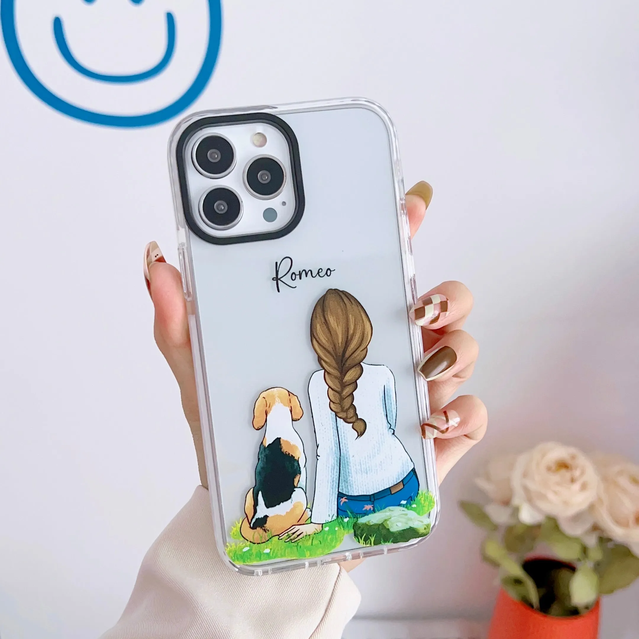 iPhone Impact Proof Customised Silicon Case ( A Girl With Dog )