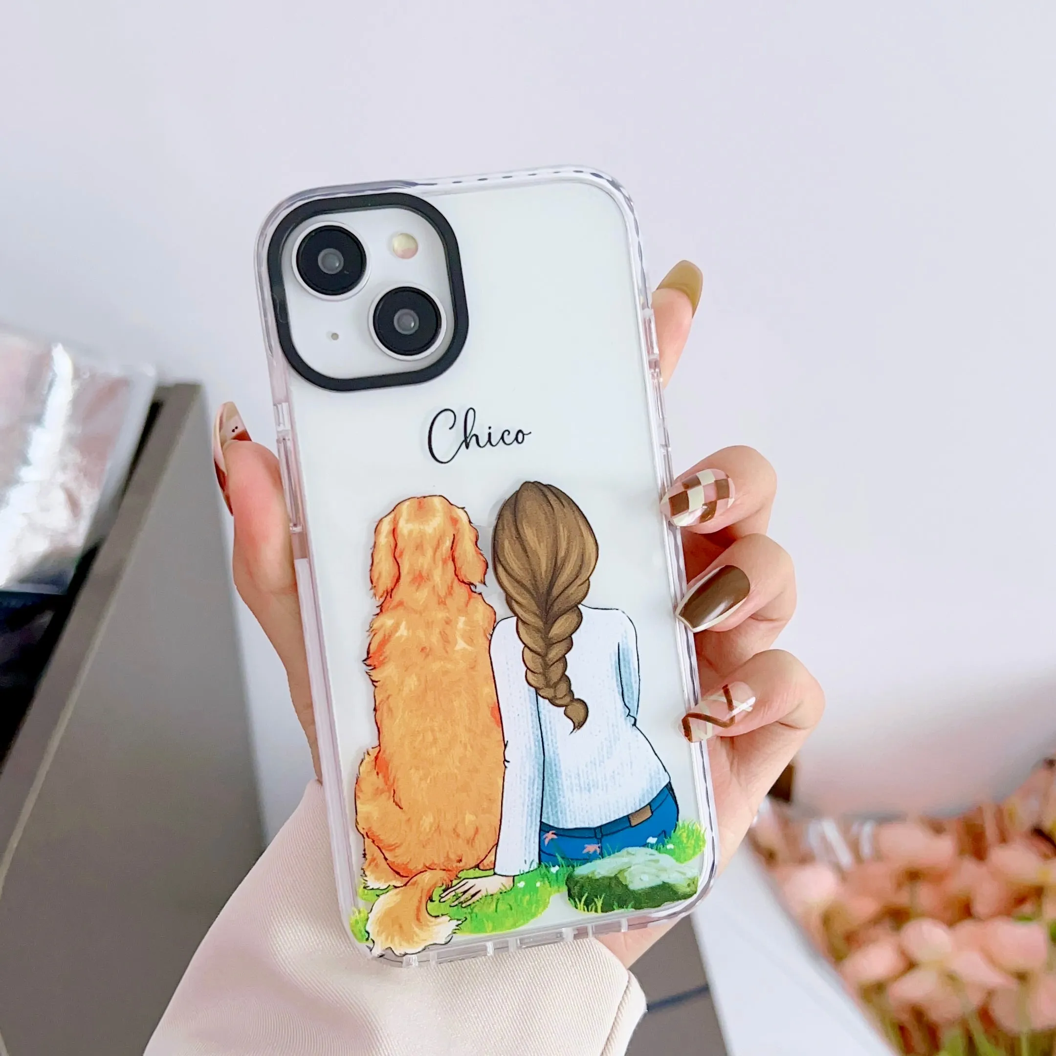 iPhone Impact Proof Customised Silicon Case ( A Girl With Dog )