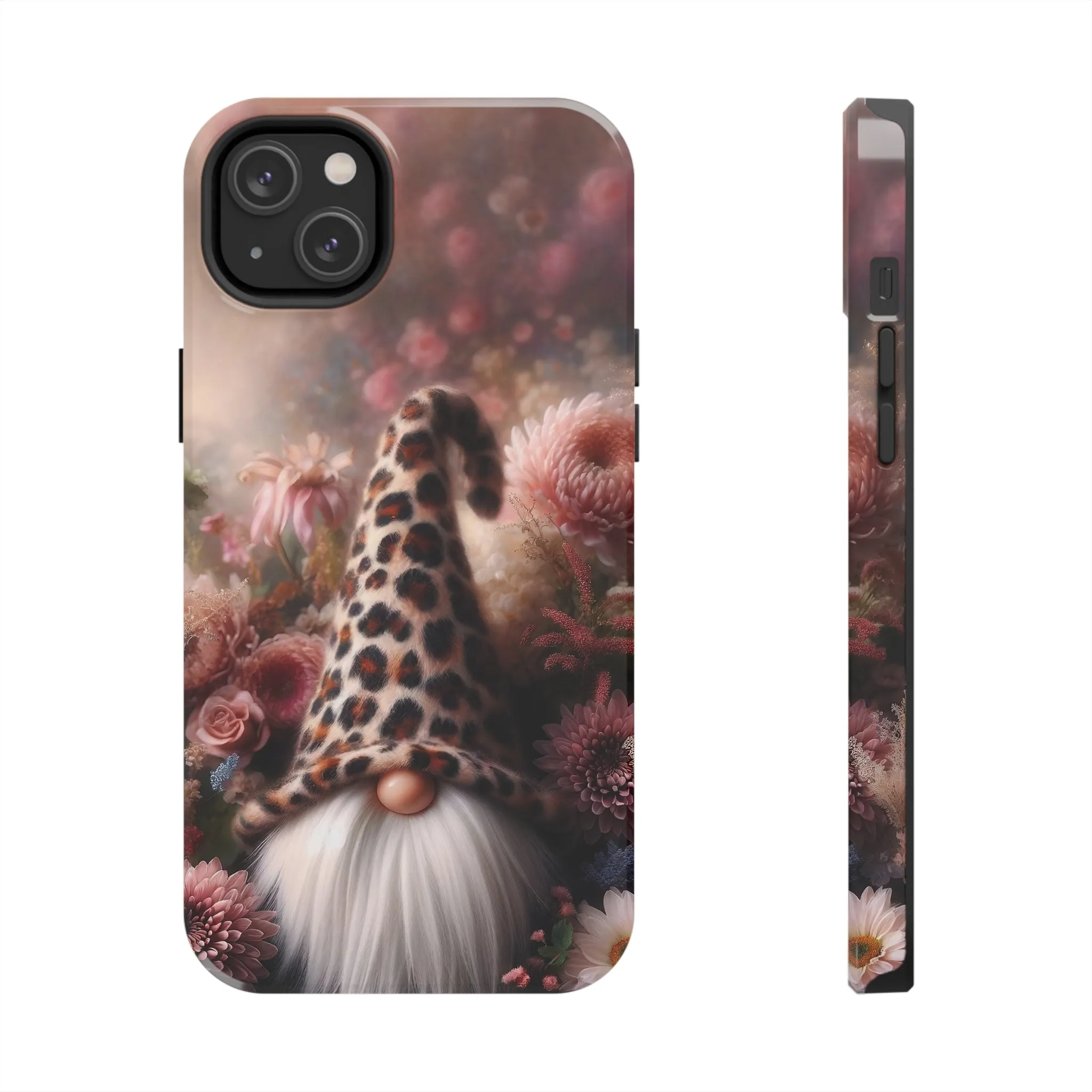 Leopard Print Fantasy Gnome Design Phone Case- Lightweight, Impact Resistant Cover for iPhone 6, 6s, 12, 13, 14, 15