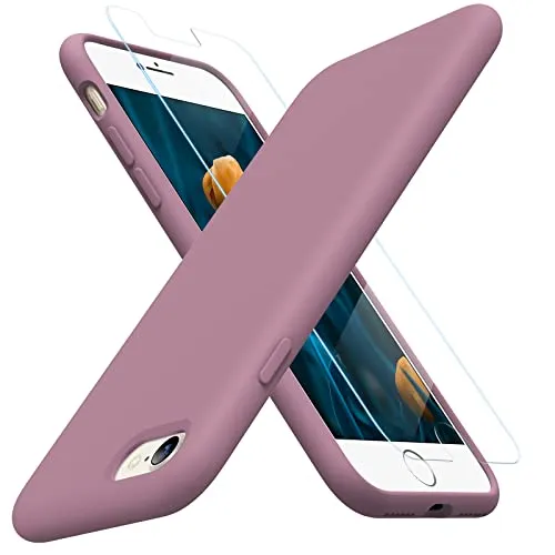 Miracase Ultra Slim Designed for iPhone SE Case 2022(3rd Gen)/iPhone SE 2020 Case(2nd Gen)/iPhone 7 Case/iPhone 8 Case with Screen Protector, Multi-Color Silicone Shockproof Phone Case