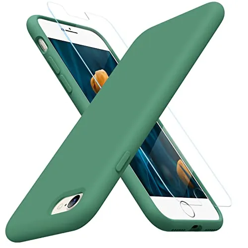 Miracase Ultra Slim Designed for iPhone SE Case 2022(3rd Gen)/iPhone SE 2020 Case(2nd Gen)/iPhone 7 Case/iPhone 8 Case with Screen Protector, Multi-Color Silicone Shockproof Phone Case