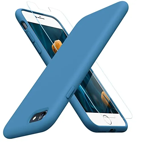 Miracase Ultra Slim Designed for iPhone SE Case 2022(3rd Gen)/iPhone SE 2020 Case(2nd Gen)/iPhone 7 Case/iPhone 8 Case with Screen Protector, Multi-Color Silicone Shockproof Phone Case