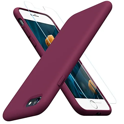 Miracase Ultra Slim Designed for iPhone SE Case 2022(3rd Gen)/iPhone SE 2020 Case(2nd Gen)/iPhone 7 Case/iPhone 8 Case with Screen Protector, Multi-Color Silicone Shockproof Phone Case