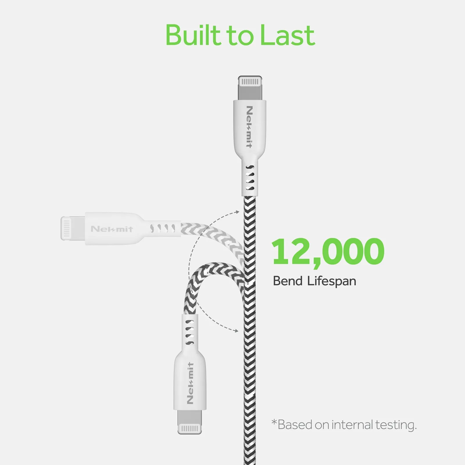 Nekmit USB-C to Lightning MFI Certified PD Fast Charging Cable 6.6FT